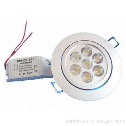 High Power Indoor 220V / 7W 6000 - 6500K Led Recessed Down